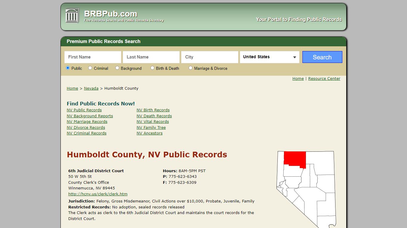 Humboldt County Public Records | Search Nevada Government ...