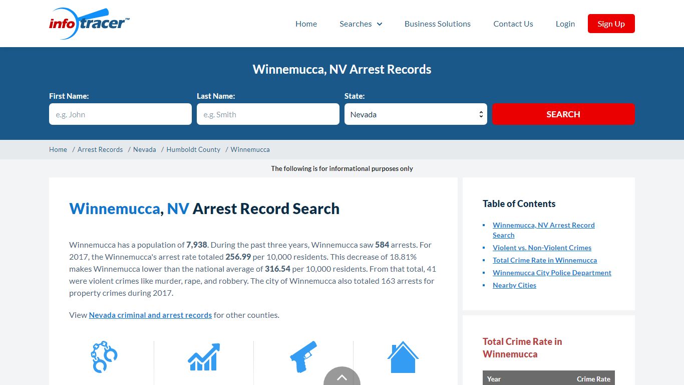 Search Winnemucca, NV Arrest Records Online - InfoTracer